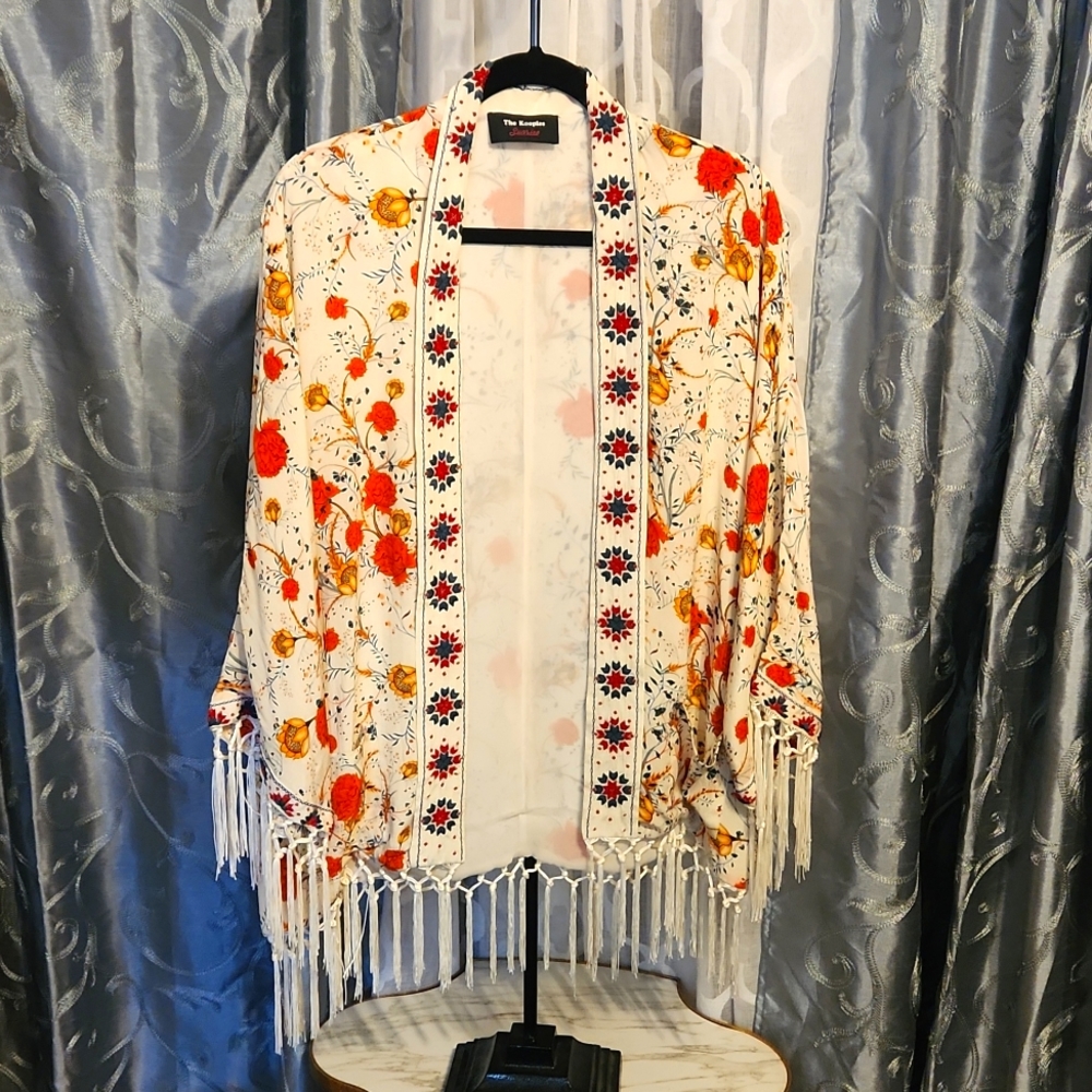 The Kooples silk beaded Kimono jacket
